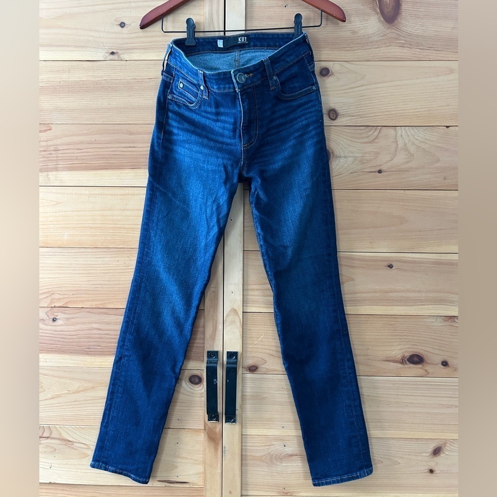 Kut From the Kloth Catherine Slouchy Boyfriend Jeans Slim Leg Dark Wash Rolled 8